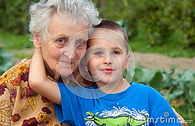 Great grandmother with her great grandchild Stock Photo