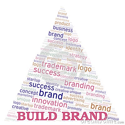 Build Brand word cloud Cartoon Illustration