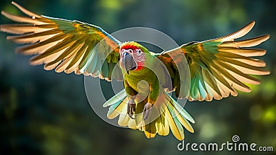 Great-Green Macaw with its green feathers Stock Photo