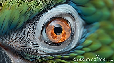 Great Green Macaw's parrot close up eye Stock Photo