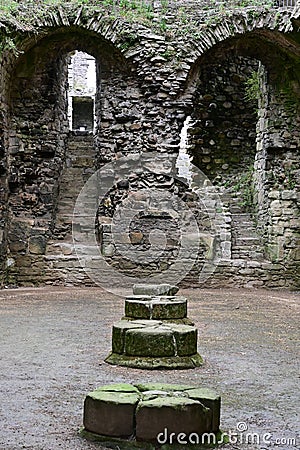 The Great Hall, Middleham Castle, Middleham, near Ripon in Wensleydale, North Yorkshire, England, UK Stock Photo