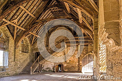 The Great Hall, Stokesay Castle, Shropshire, England. Stock Photo