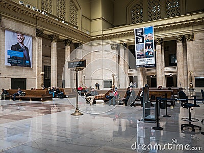 The Great Hall, Union Station, Chicago Editorial Stock Photo