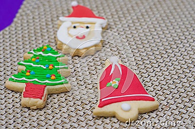 Great holiday background, christmas cookies on the table Stock Photo