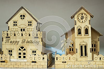 A great houes handicraft made in wood Editorial Stock Photo