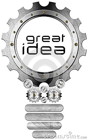 Great Idea - Light Bulb and Gears Stock Photo