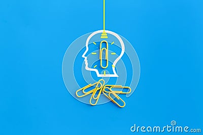 Great ideas concept with human brain, paperclip,thinking,creativity,light bulb Stock Photo