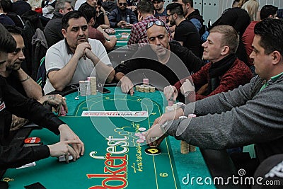 Great International Poker Festival and Tournament Editorial Stock Photo