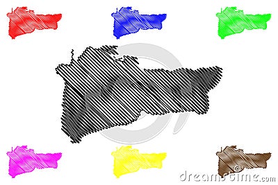 Great island Republic of Ireland map vector illustration, scribble sketch An tOilean Mor map Vector Illustration