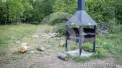 Charcoal grill. great little picnic area Stock Photo