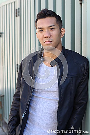 Great looking tough asian guy Stock Photo