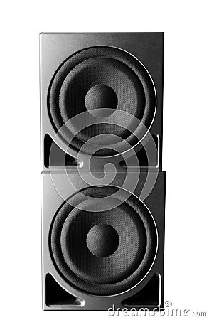 Great loud speakers isolated on white. Stock Photo