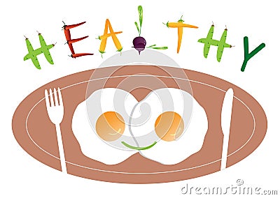 Great meal for breakfast ,Healthy food ,Vector illustrations Stock Photo