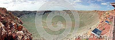 A Great Meteor Crater Panorama Stock Photo