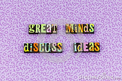 Great mind ideas communication success letterpress Stock Photo