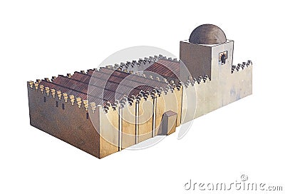 Great Mosque of Badajoz. Hypothetical depiction Today disappeared Editorial Stock Photo