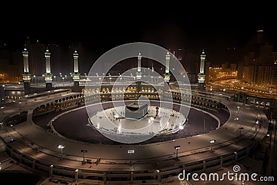 The Great Mosque of Mecca - Mecca, Saudi Arabia (Generative AI) Stock Photo