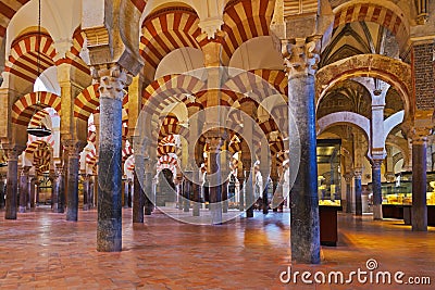 Great Mosque Mezquita interior in Cordoba Spain Editorial Stock Photo