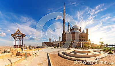 The Great Mosque of Muhammad Ali Pasha or Alabaster Mosque in the Cairo Citadel, Egypt Stock Photo