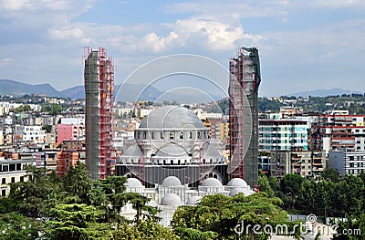 The Great Mosque of Tirana, is a mosque which is currently being built in Tirana, Albania. Stock Photo