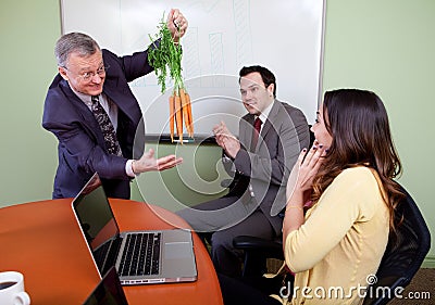 The great motivator dangling carrots Stock Photo