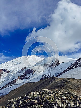 Great mountain Elbrus covered by snow Stock Photo