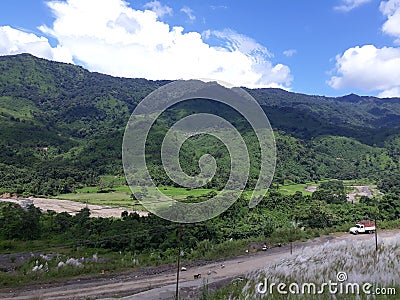 Great natural scenery, amazing hills with blue sky, sunshine and clear sky Stock Photo