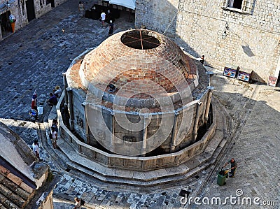 The Great Onofrio Fountain from above Editorial Stock Photo