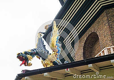 Chinese Dragon on Great Pagoda in Kew Gardens Editorial Stock Photo