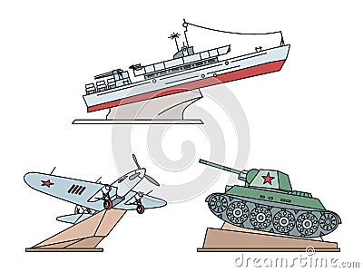 Great Patriotic War Monuments. Vector illustration Vector Illustration