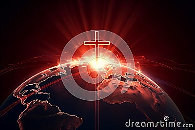 Great peace cross. Generate AI Stock Photo