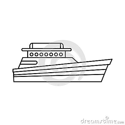 Great powerboat icon, outline style Vector Illustration