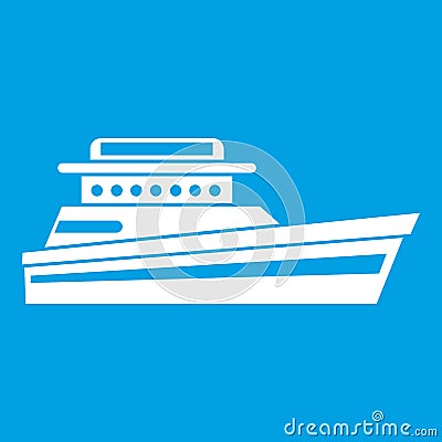 Great powerboat icon white Vector Illustration