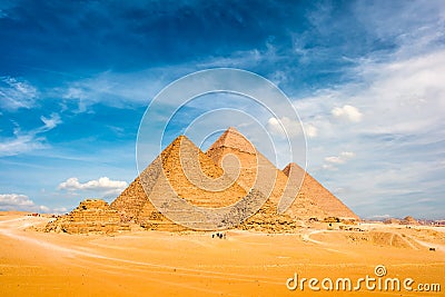 The Great Pyramids in Giza Stock Photo