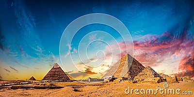 Great Pyramids of Giza Stock Photo