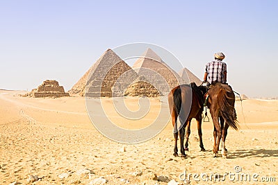Great pyramids in Giza valley, Cairo, Egypt Editorial Stock Photo