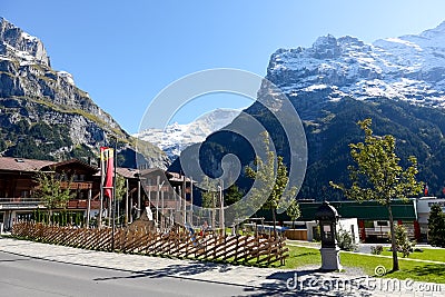 Great rocky mountains and playground Editorial Stock Photo