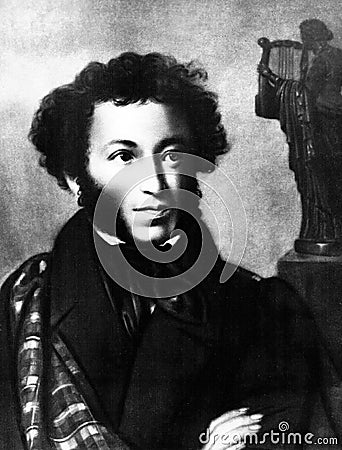 Great Russian poet Alexander Pushkin, portrait Editorial Stock Photo