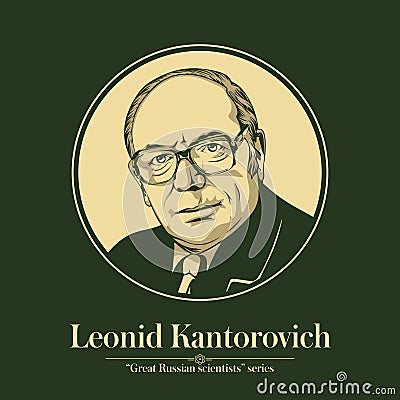 The Great Russian Scientists Series. Leonid Kantorovich was a Soviet mathematician and economist, known for his theory and develop Vector Illustration