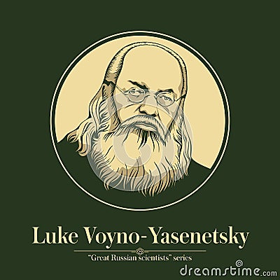 The Great Russian Scientists Series. Luke Voyno-Yasenetsky, known as Saint Luke the Blessed Surgeon, was an outstanding surgeon Vector Illustration