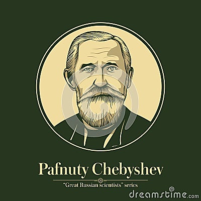 The Great Russian Scientists Series. Pafnuty Lvovich Chebyshev was a Russian mathematician Vector Illustration