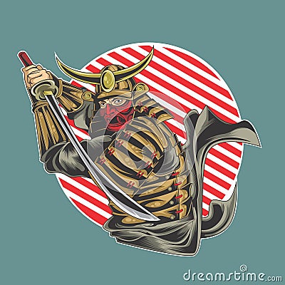 The great samurai Vector Illustration