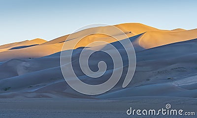 Great sand dune national park at sunrise,Colorado,usa. Stock Photo