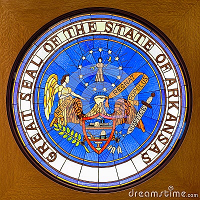 Great Seal of the State of Arkansas Editorial Stock Photo