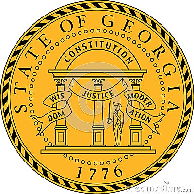 Great seal of the state of Georgia, USA Vector Illustration