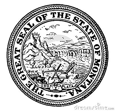 The Great Seal of the State of Montana, vintage illustration Vector Illustration