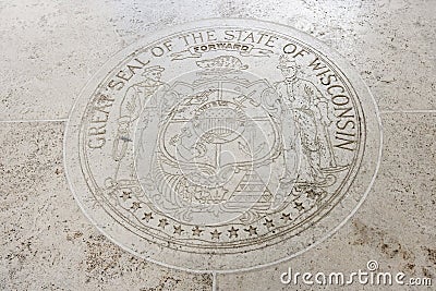 Great Seal of the State of Wisconsin in Fort Bonifacio, Manila, Philippines Editorial Stock Photo