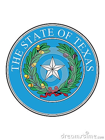 Great Seal of Texas The Lone Star State Vector Illustration