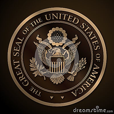 The Great Seal of the US Gold Vector Illustration