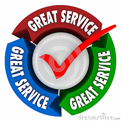 Great Service Customer Satisfaction Superior Quality Attention H Stock Photo